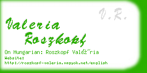 valeria roszkopf business card